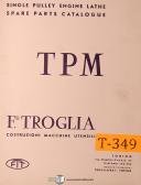 FTT TPM Troglia 15-20, Engine Lathe Assemblies with Parts Manual